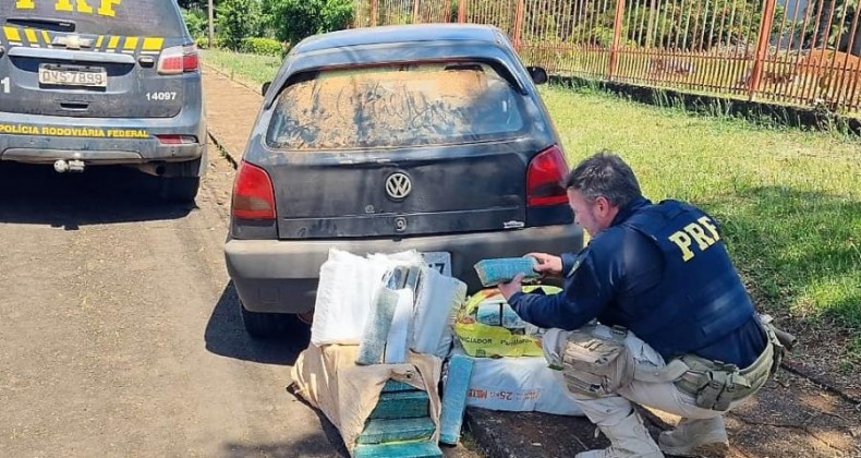 PRF intercepta na BR-163 quase 100 quilos de maconha que iriam para Chapecó.