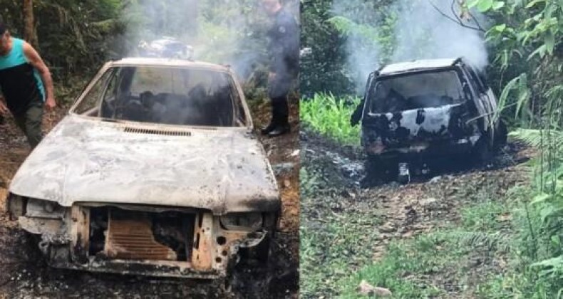 Chacina: Cinco corpos carbonizados são encontrados dentro de carro.