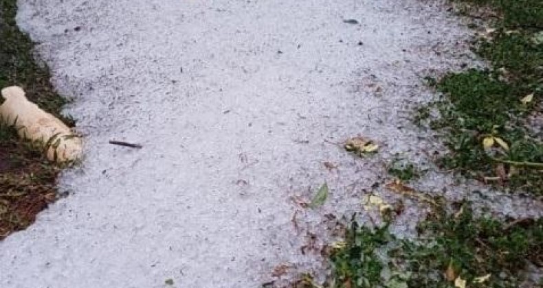 Chuva de granizo atinge cidades do Oeste.