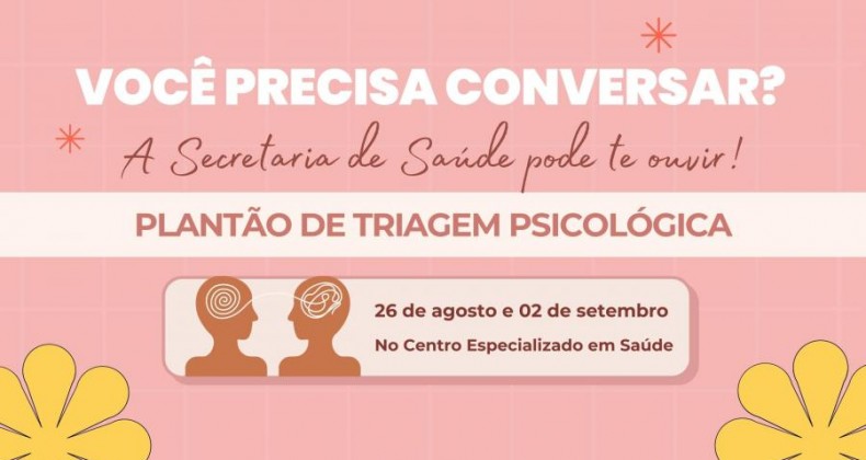 Plantão de triagem psicológica atende em Maravilha.