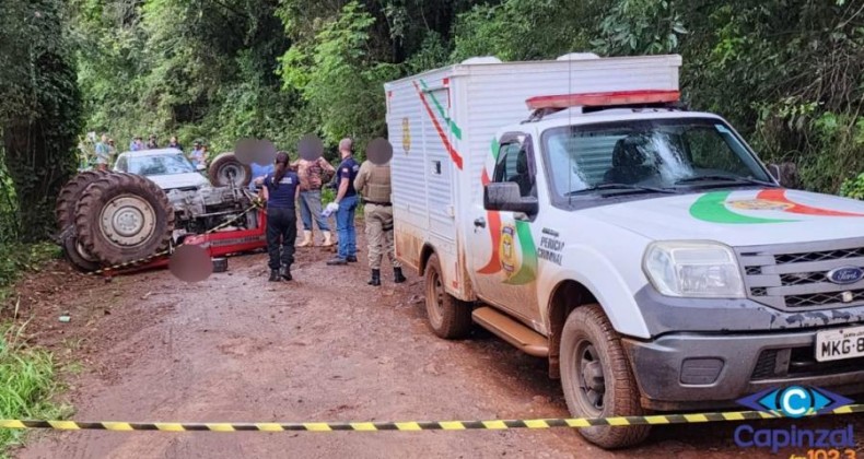 Agricultor morre após capotamento de trator em SC.